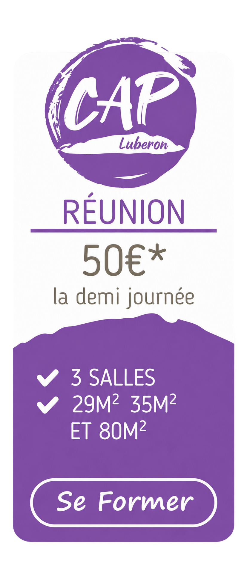 tarifs réunion Cap Luberon